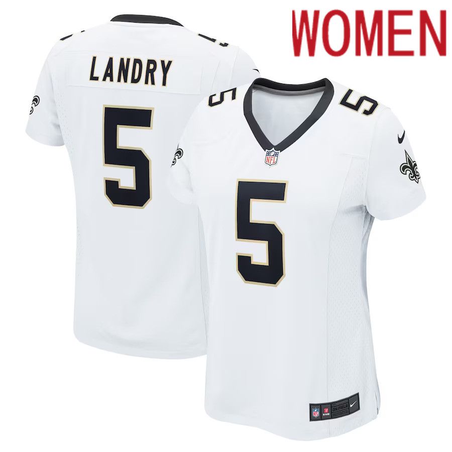 Women New Orleans Saints #5 Jarvis Landry Nike White Player Game NFL Jersey->women nfl jersey->Women Jersey